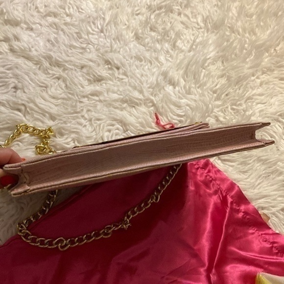 24k plated like new Dareen Hakim LE Monaco ROSE crossbody clutch Italian leather - Picture 10 of 14